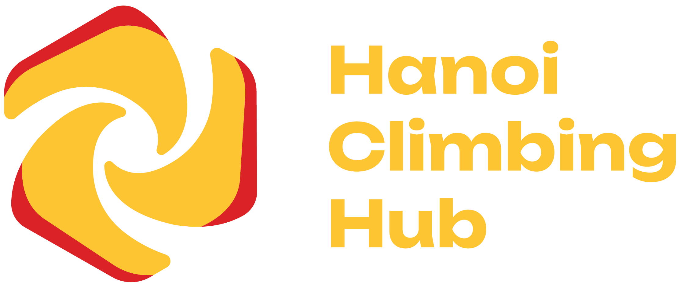 Yellow and red Hanoi Climbing Hub header logo