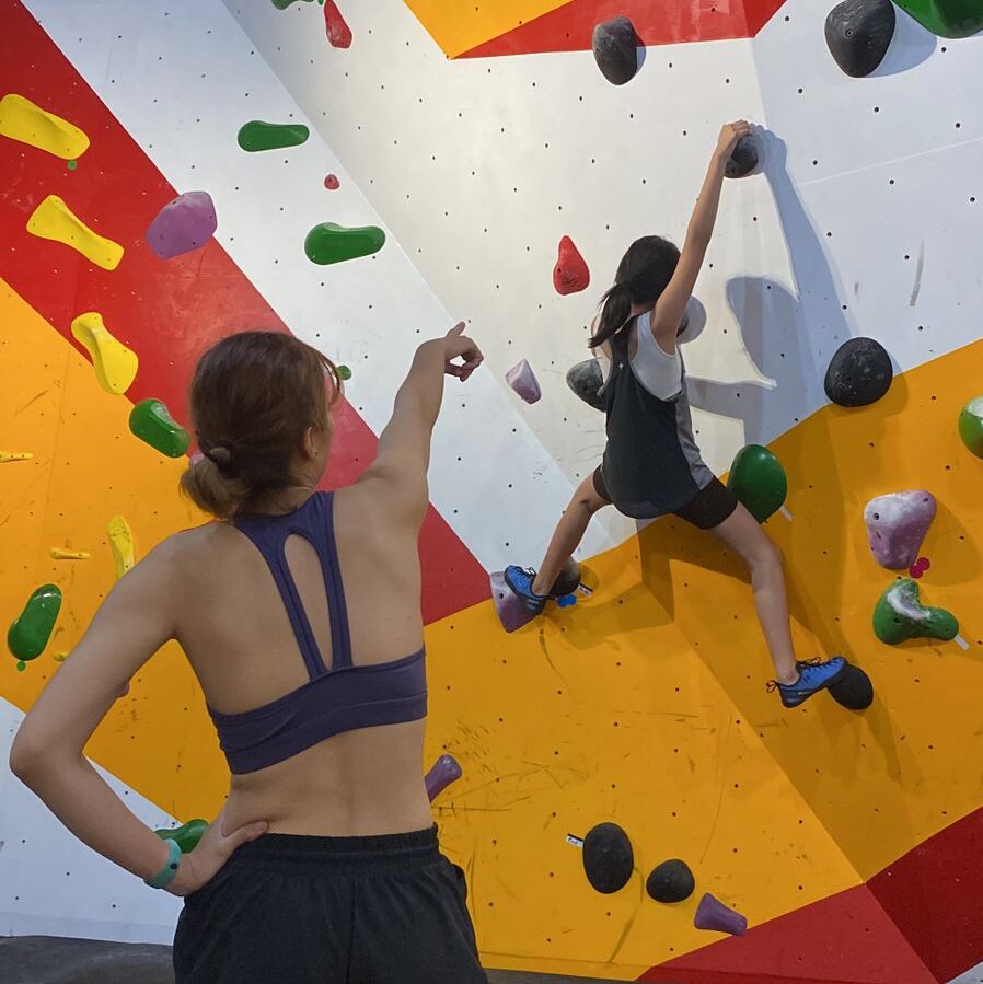 rock climbing / bouldering training session in Hanoi Climbing Hub, Long Bien, Hanoi, Vietnam